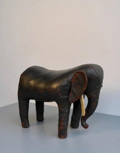 Leather Dark Brown Elephant by Dimitro Omersa for Abercrombie & Fitch, UK, 1960s