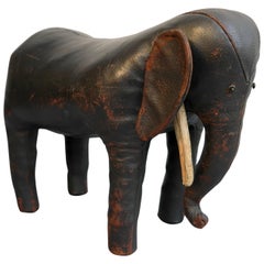 Leather Dark Brown Elephant by Dimitro Omersa for Abercrombie & Fitch, UK, 1960s