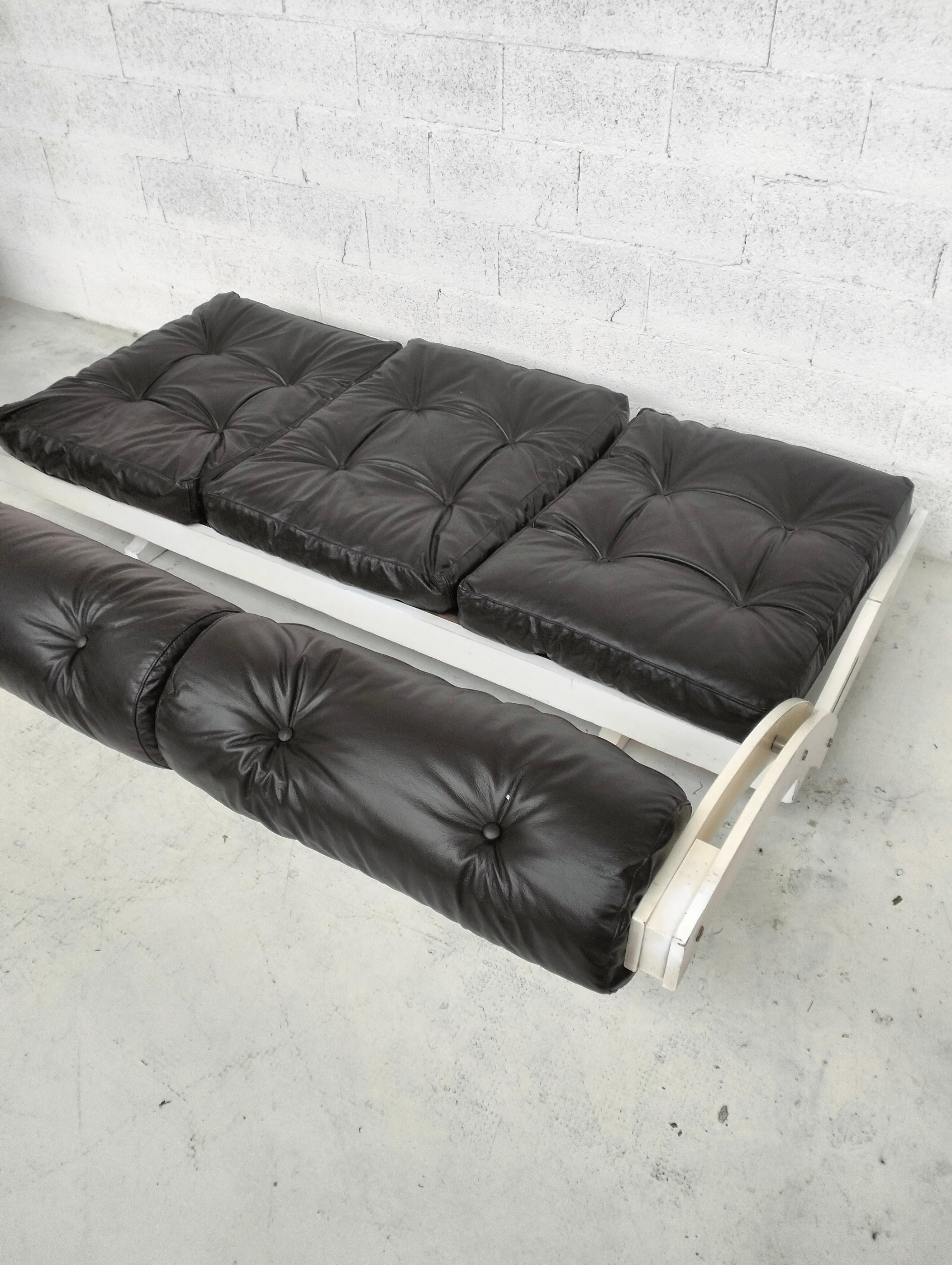 Leather daybed GS-195 model by Gianni Songia for Sormani - 60s 2