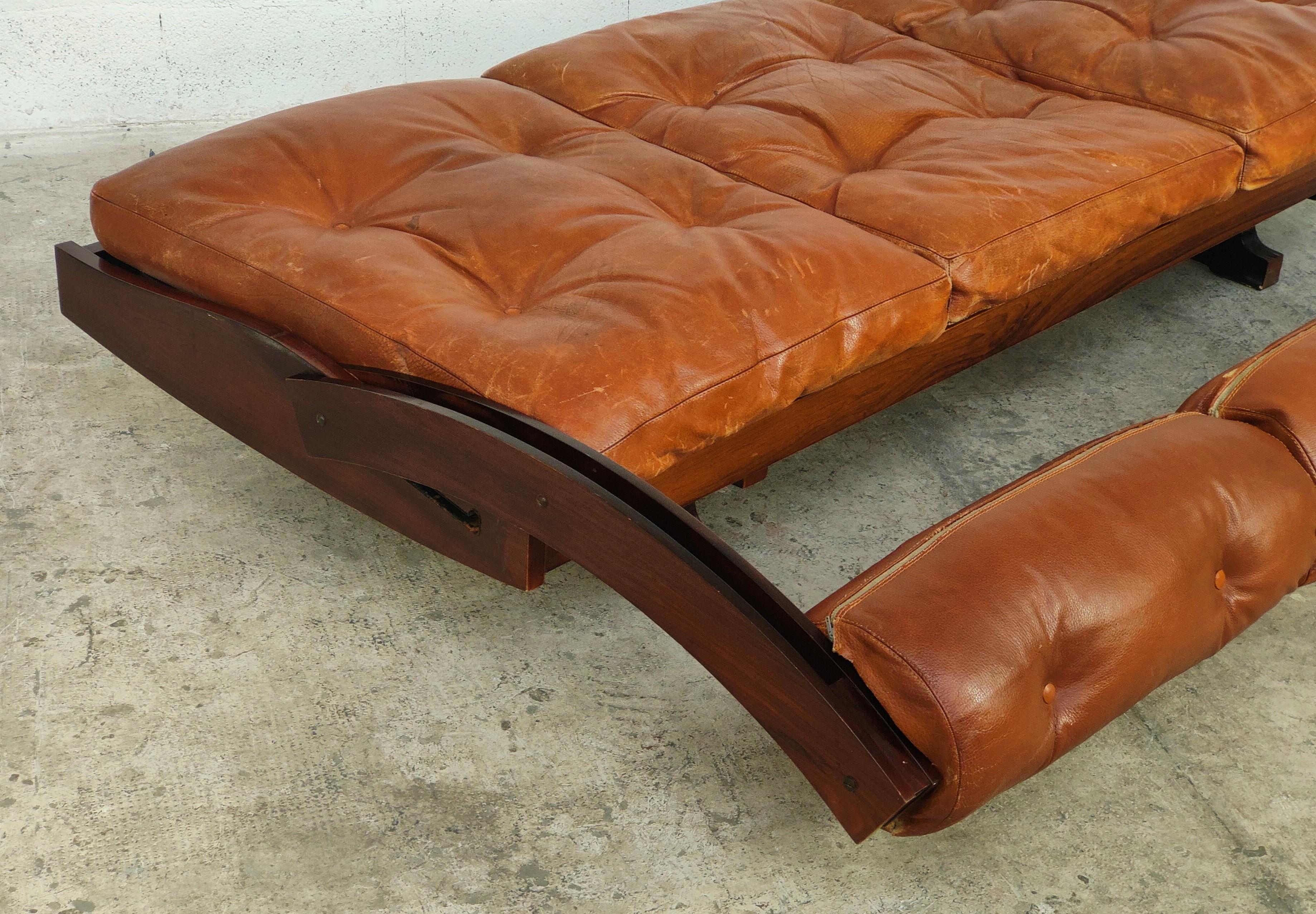 Leather Daybed Sofa GS 195 by Gianni Songia for Sormani 60s 1