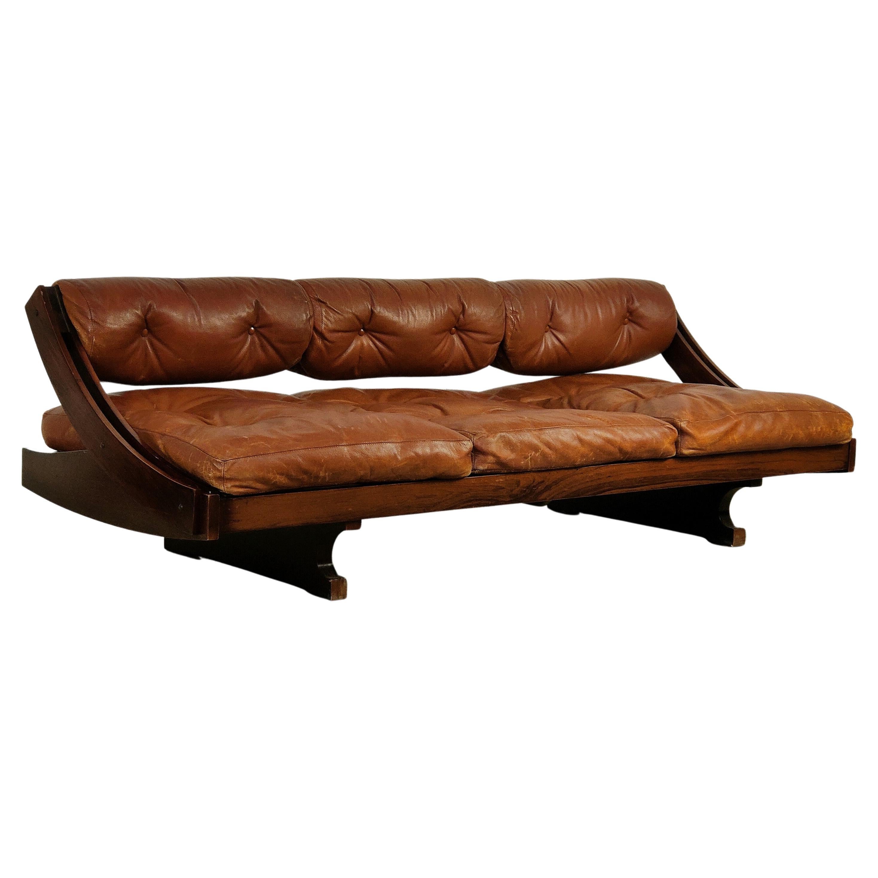 Leather Daybed Sofa GS 195 by Gianni Songia for Sormani 60s