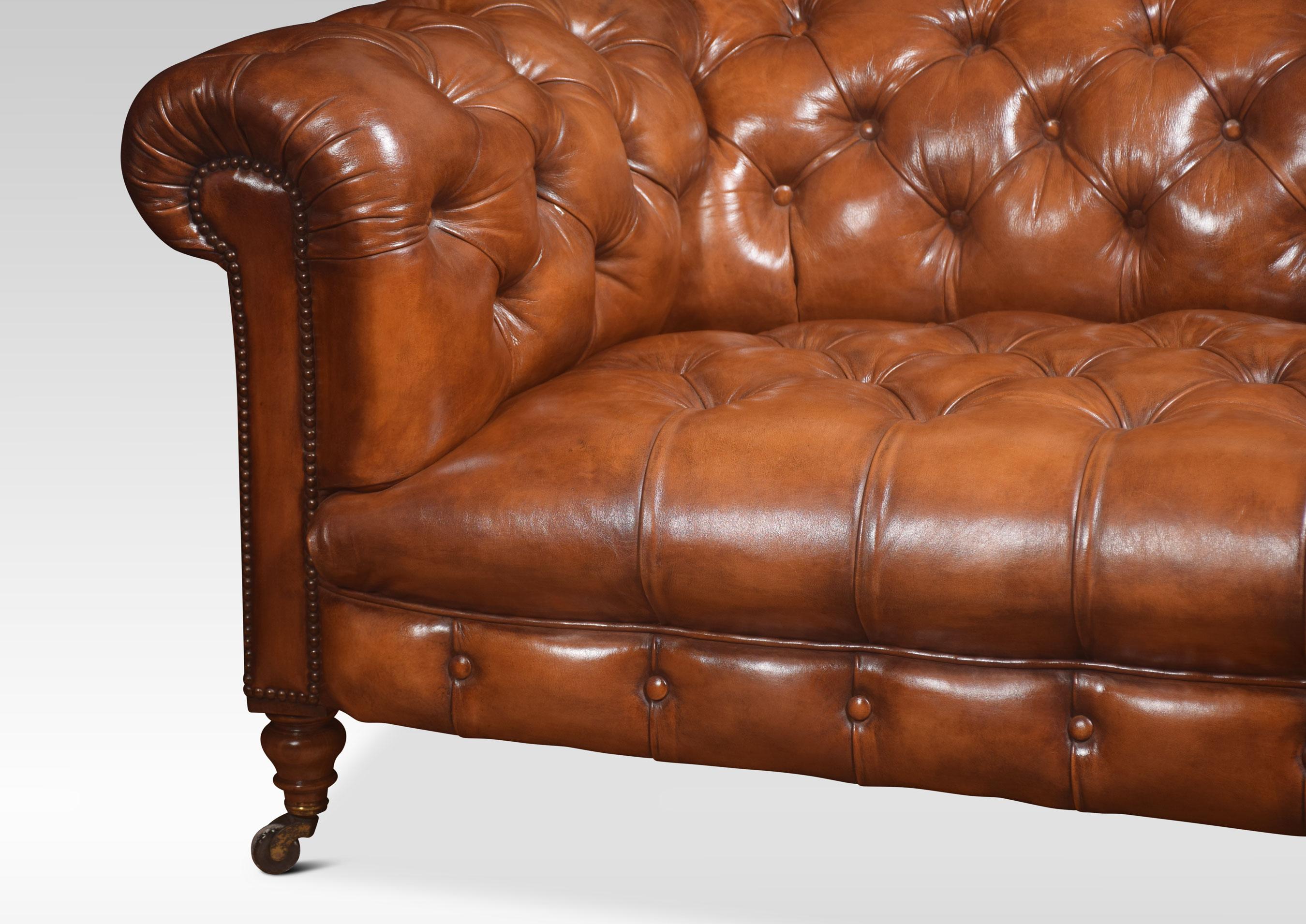 British Leather Deep Buttoned Chesterfield