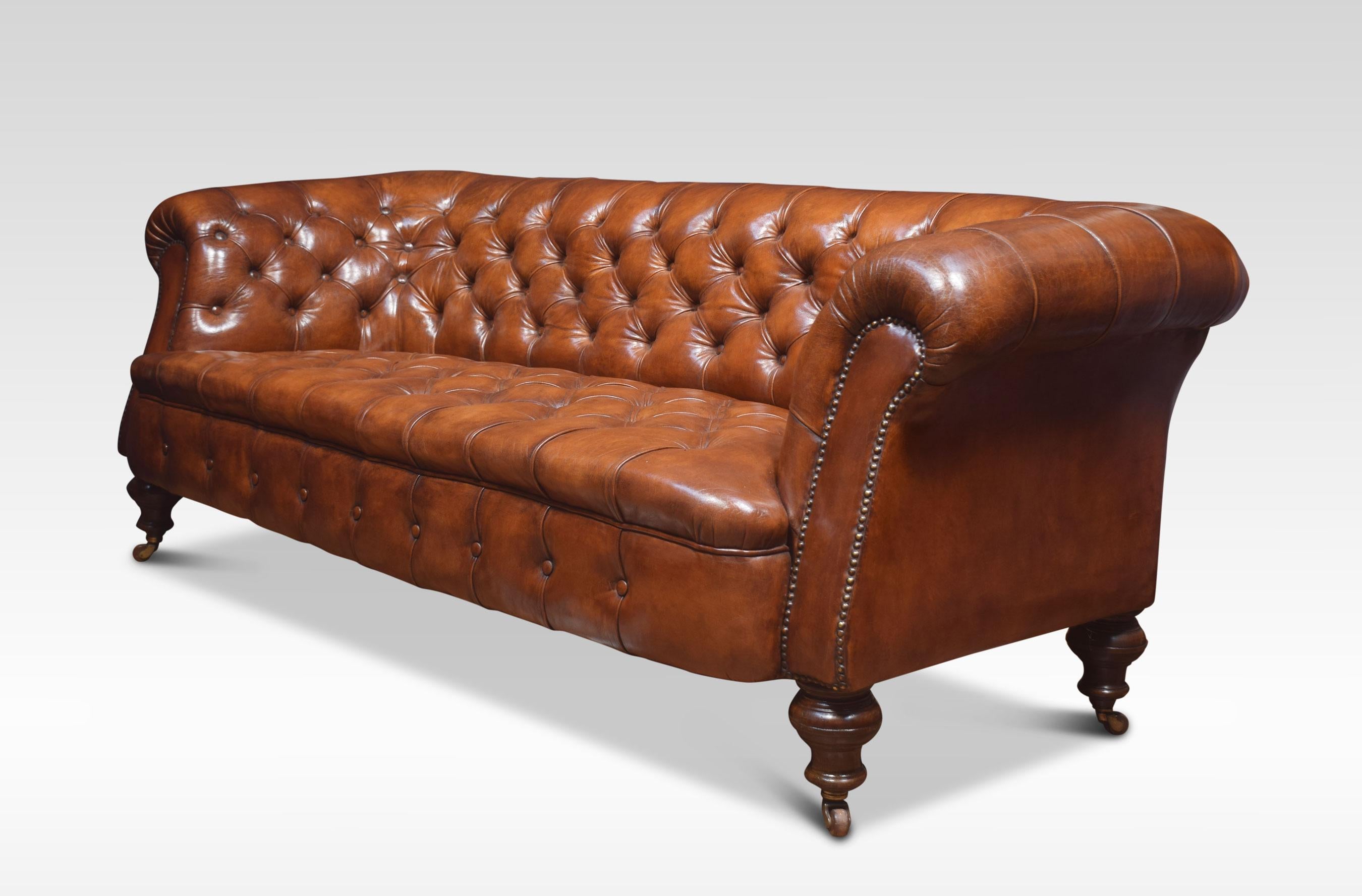 British Leather Deep Buttoned Chesterfield