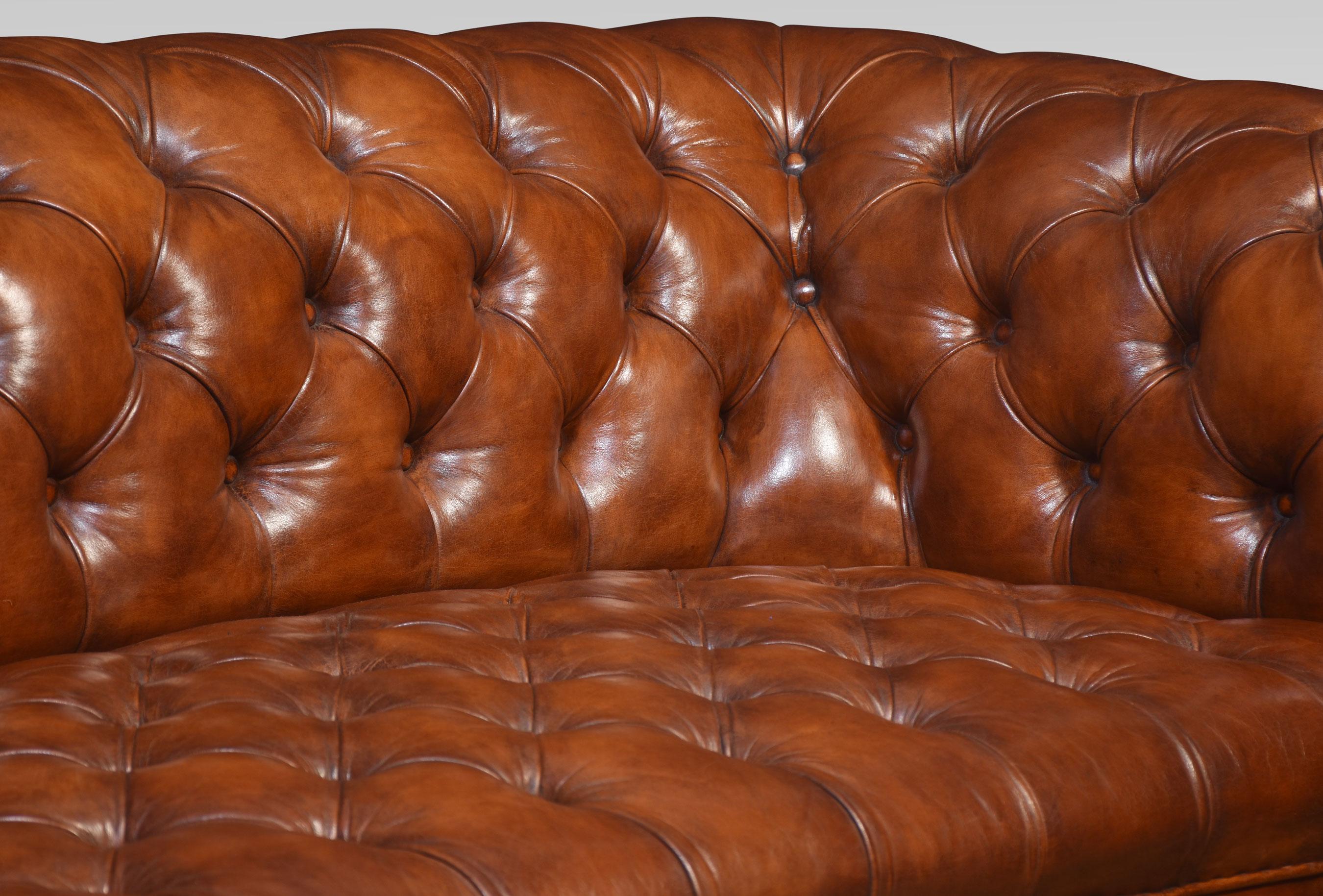 British Leather Deep Buttoned Chesterfield