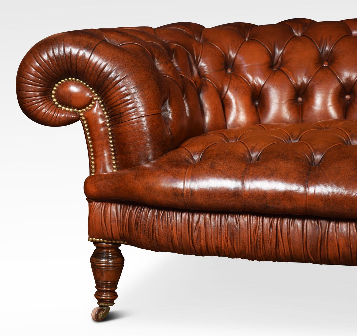 19th Century Leather Deep Buttoned Chesterfield