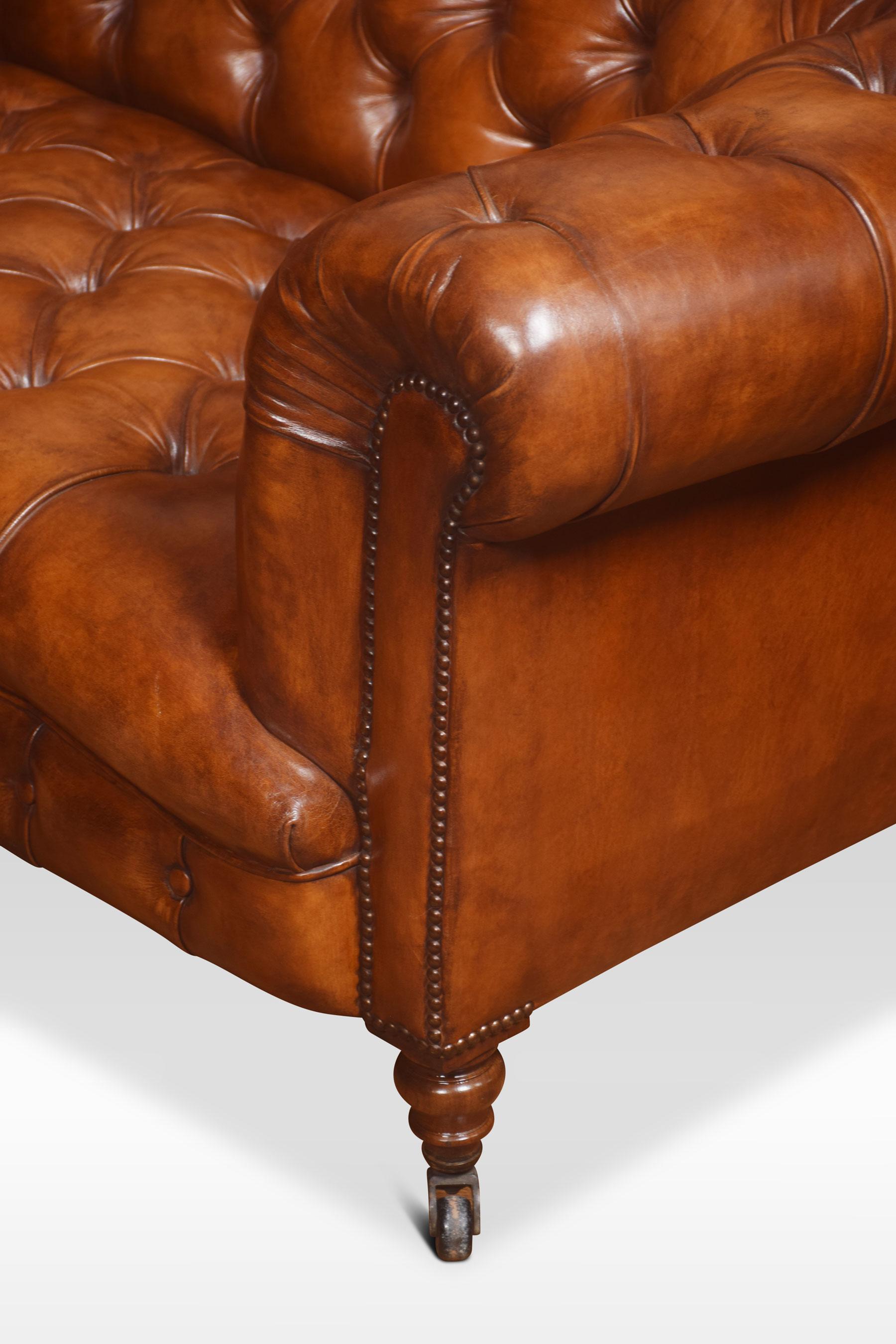 19th Century Leather Deep Buttoned Chesterfield