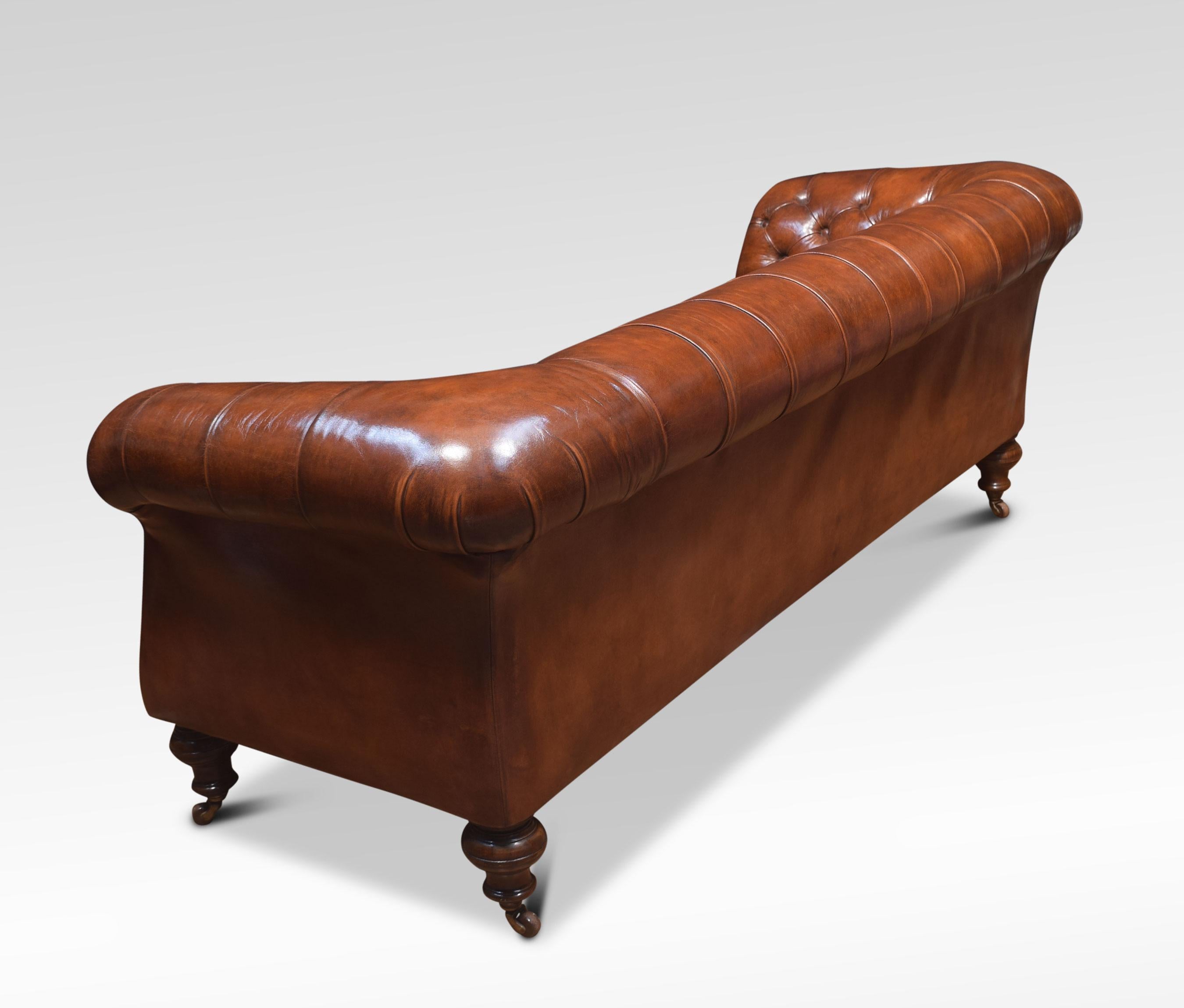 19th Century Leather Deep Buttoned Chesterfield