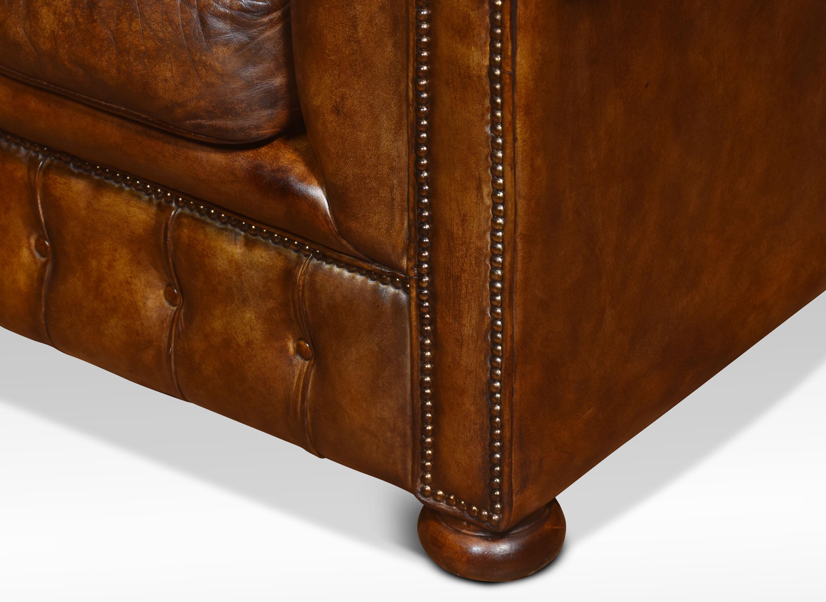 20th Century Leather deep buttoned chesterfield