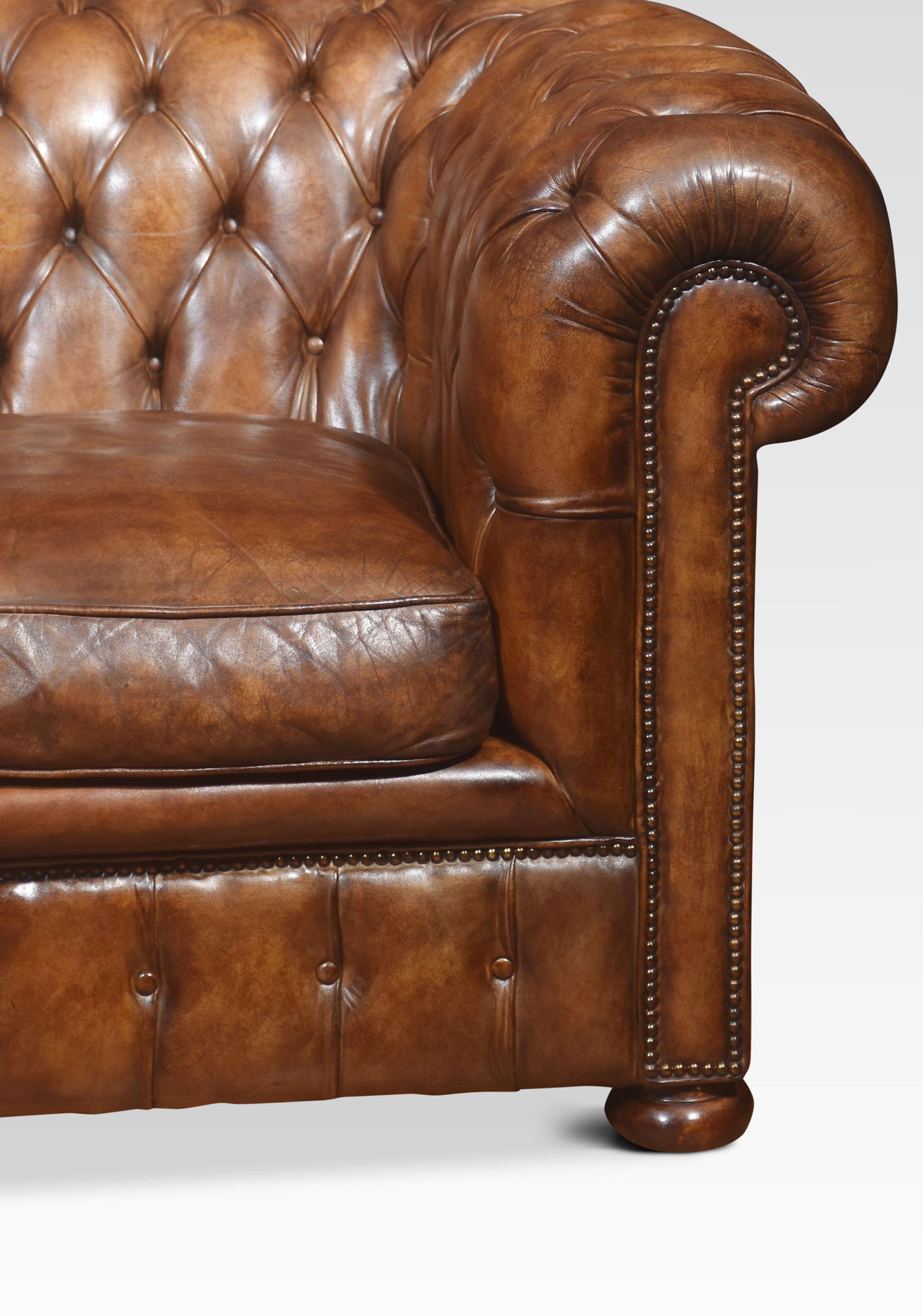 Leather deep buttoned chesterfield 1