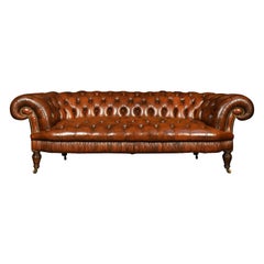 Antique Leather Deep Buttoned Chesterfield
