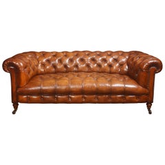 Antique Leather Deep Buttoned Chesterfield