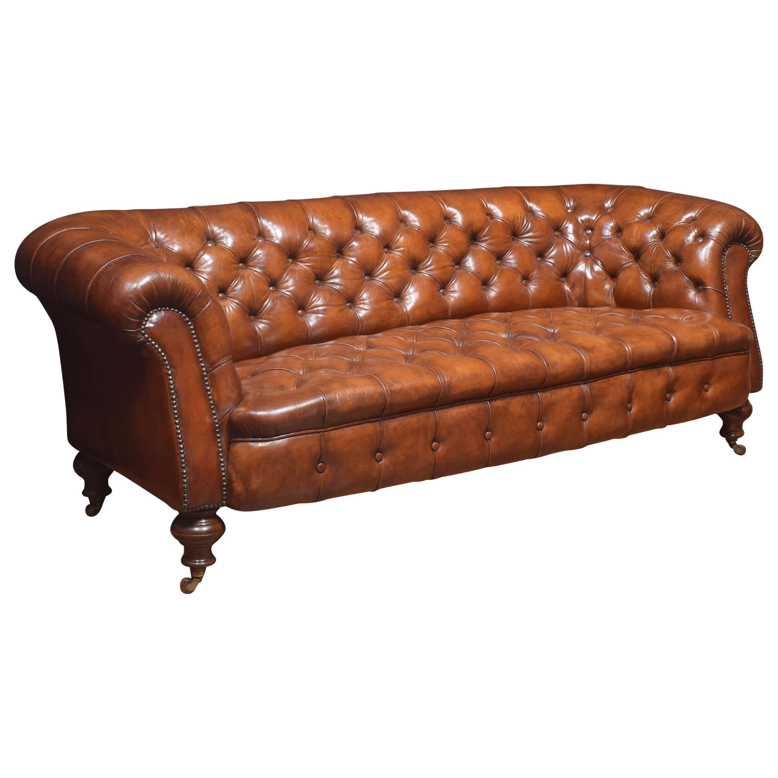 Leather Deep Buttoned Chesterfield
