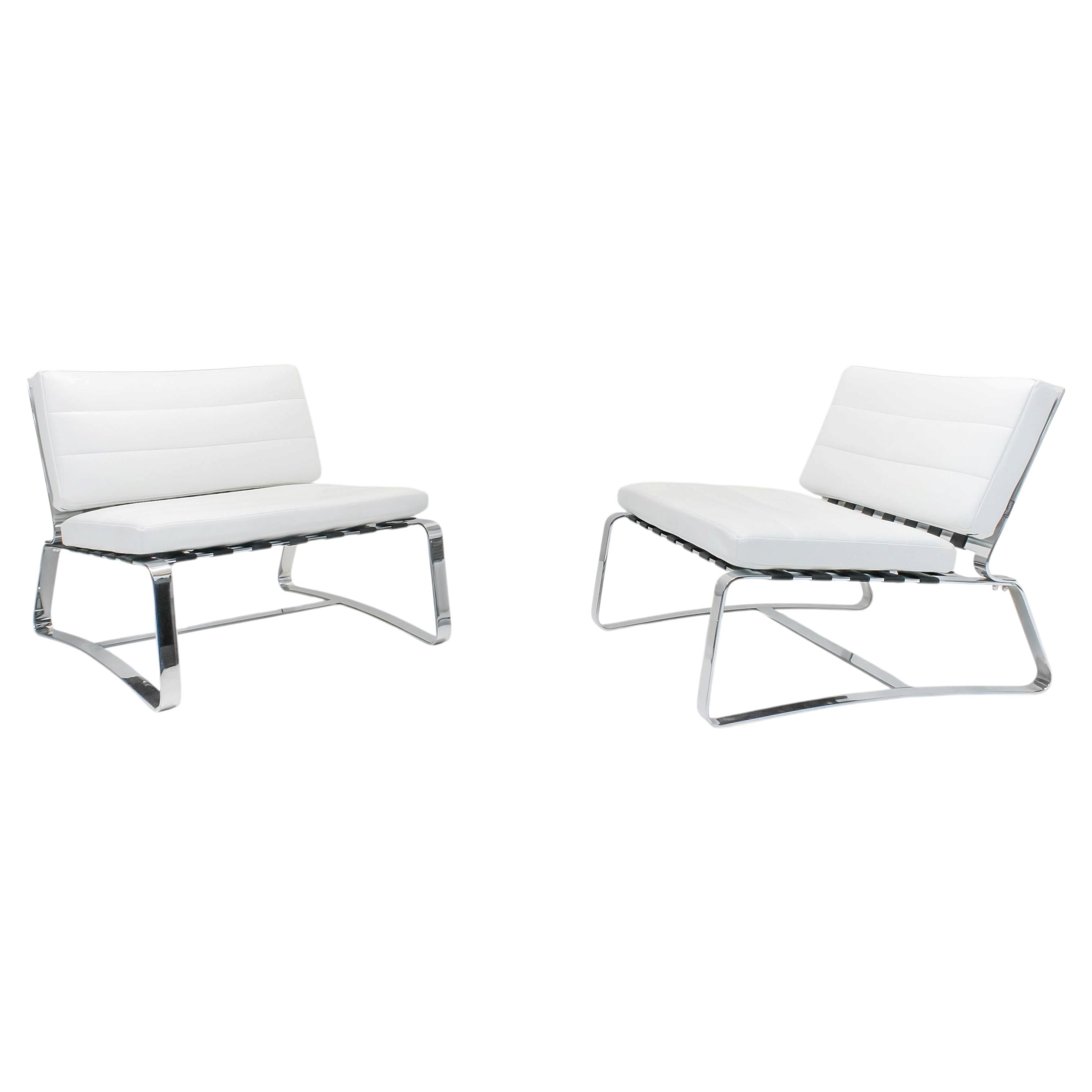 Leather Delaunay Lounge Chairs by Rodolfo Dordoni for Minotti, Set