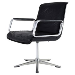 Leather Delta Design Program 2000 Swivel Armchair for Wilkhahn, Germany 70s