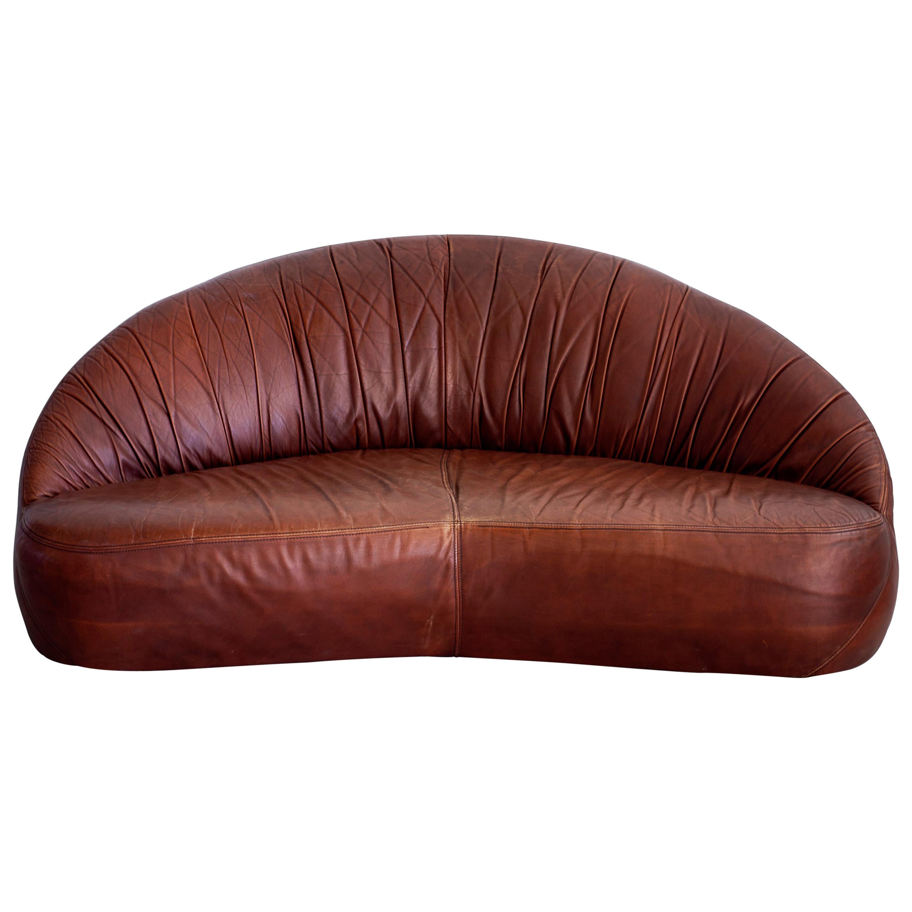 Leather Demilune Sofa
