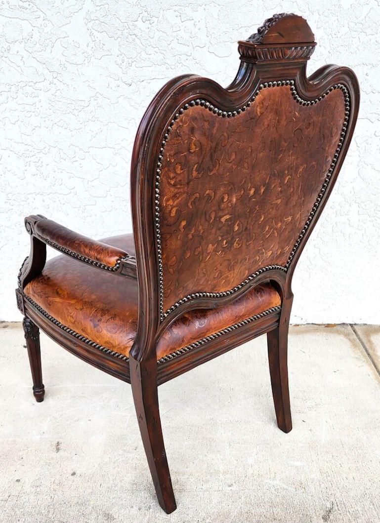 Leather Desk Armchair by Maitland Smith For Sale 6