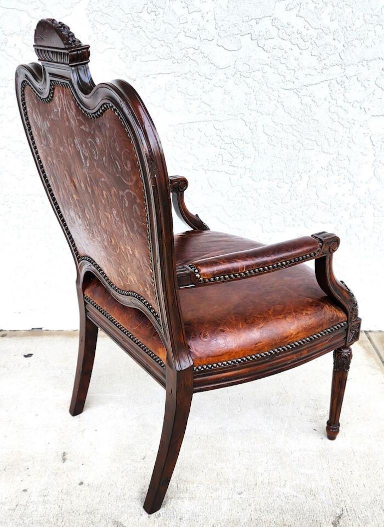 Leather Desk Armchair by Maitland Smith For Sale 9