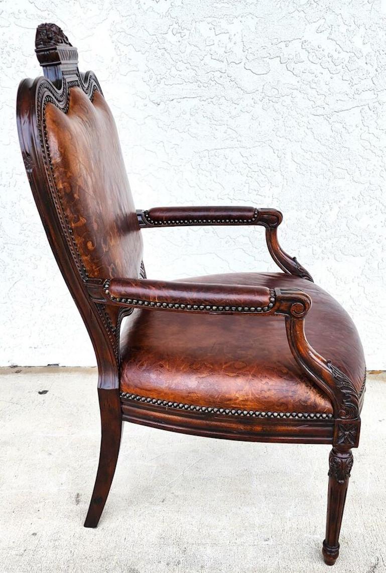 Leather Desk Armchair by Maitland Smith For Sale 10