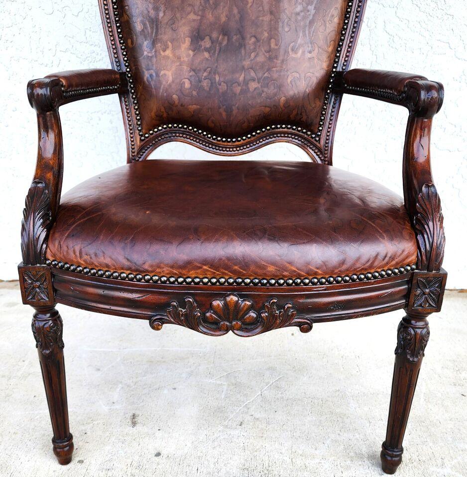 Late 20th Century Leather Desk Armchair by Maitland Smith For Sale
