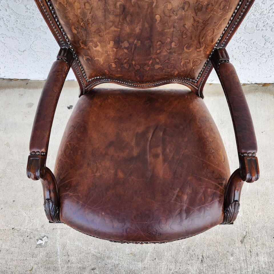 Leather Desk Armchair by Maitland Smith For Sale 2