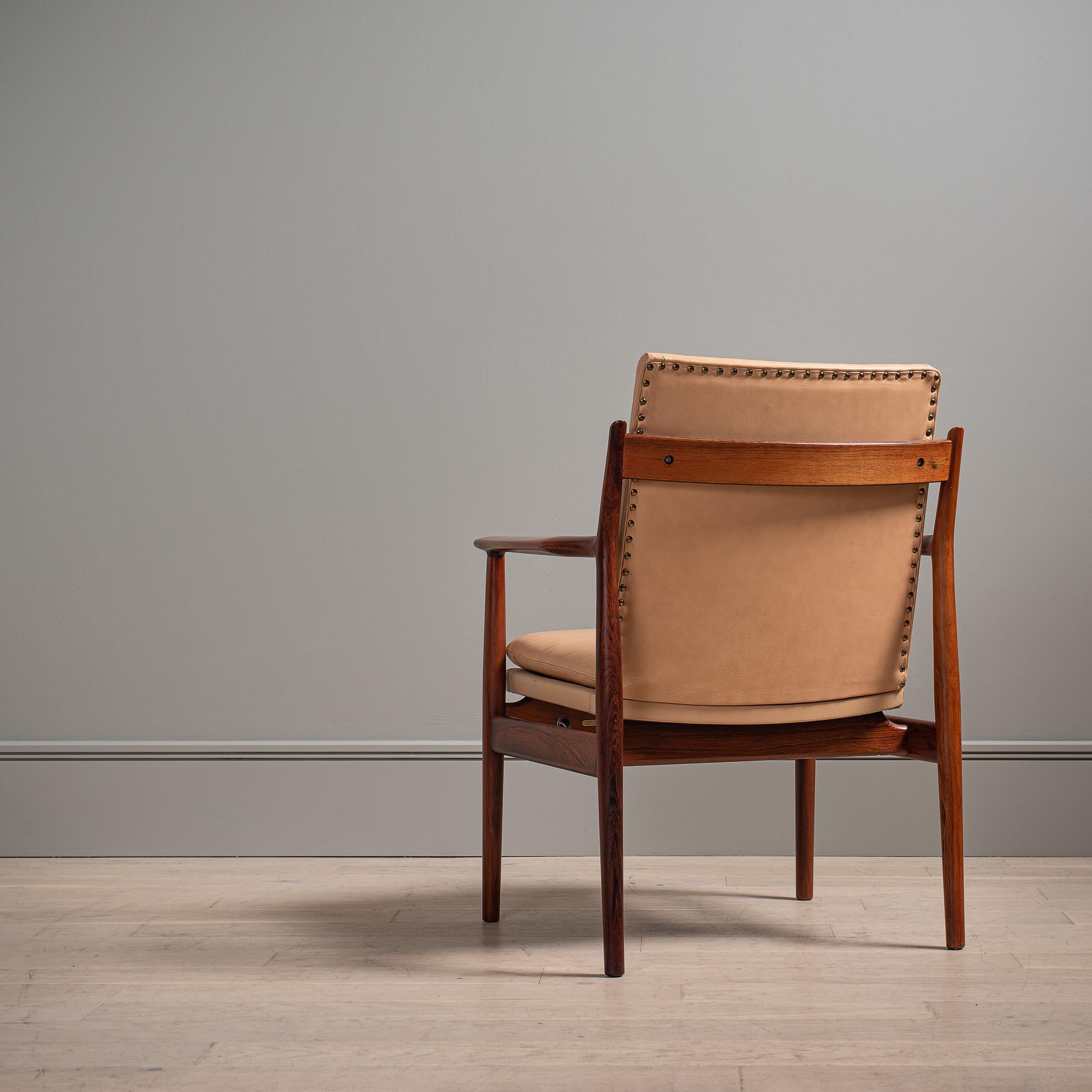 Scandinavian Modern Leather Arne Vodder Chair, Sibast, Danish, 1960