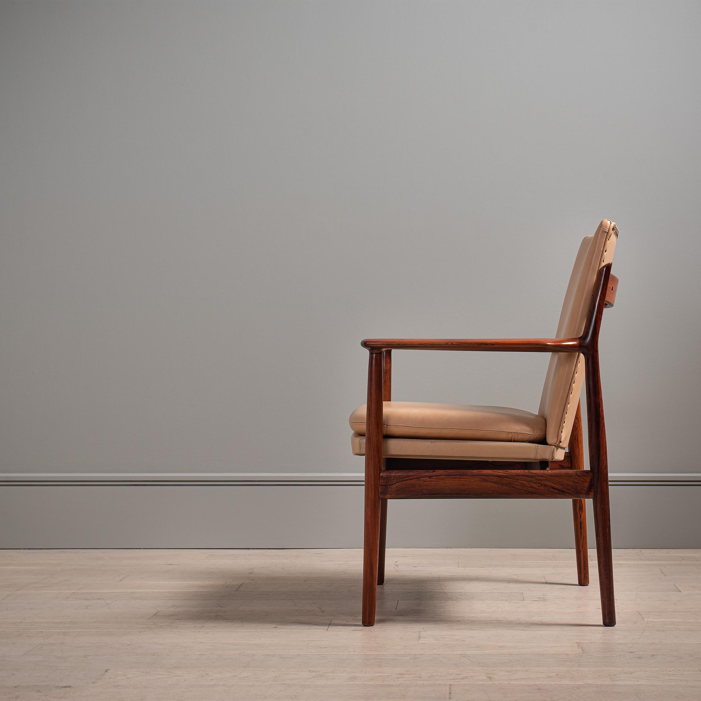 Leather Arne Vodder Chair, Sibast, Danish, 1960 In Good Condition In London, GB