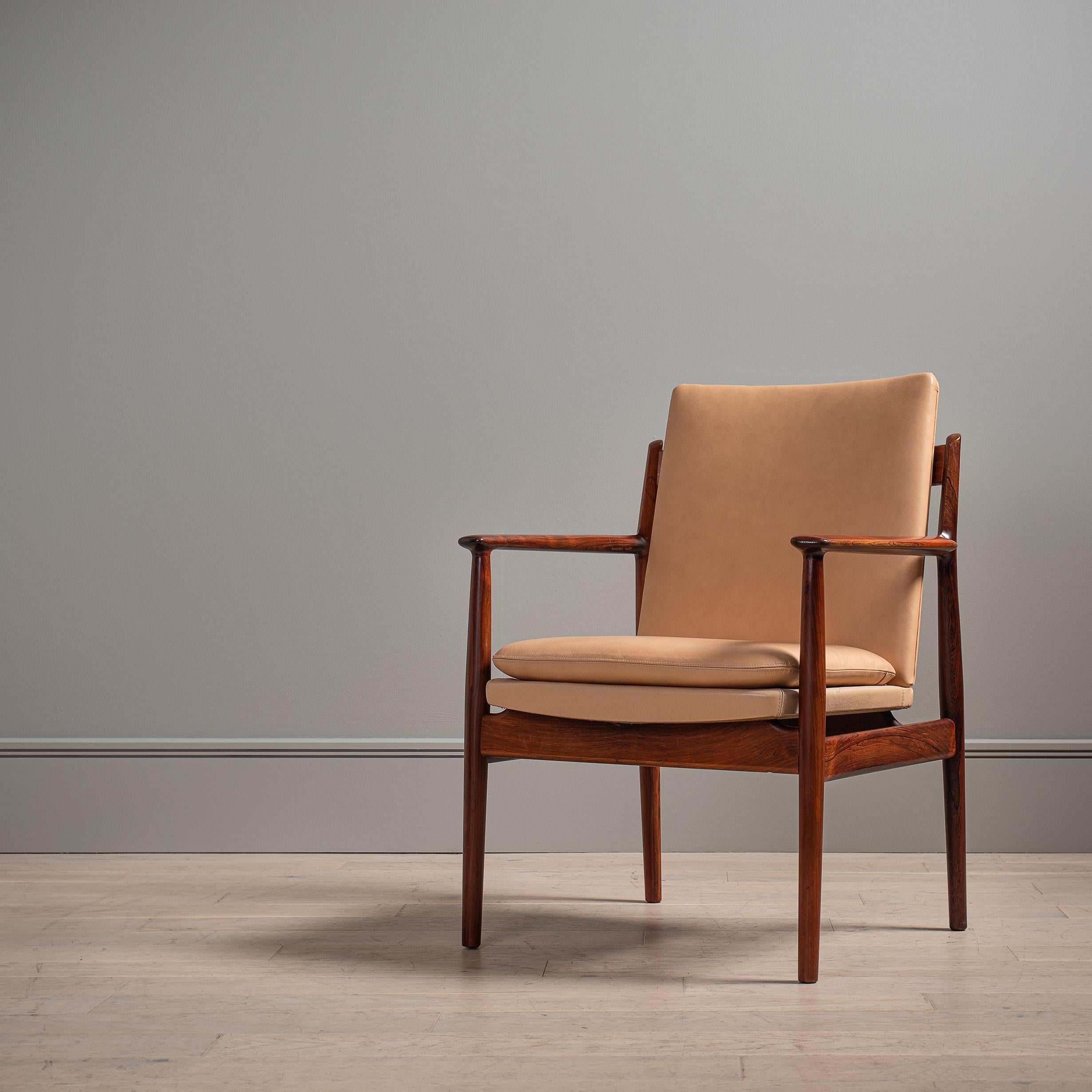 20th Century Leather Arne Vodder Chair, Sibast, Danish, 1960