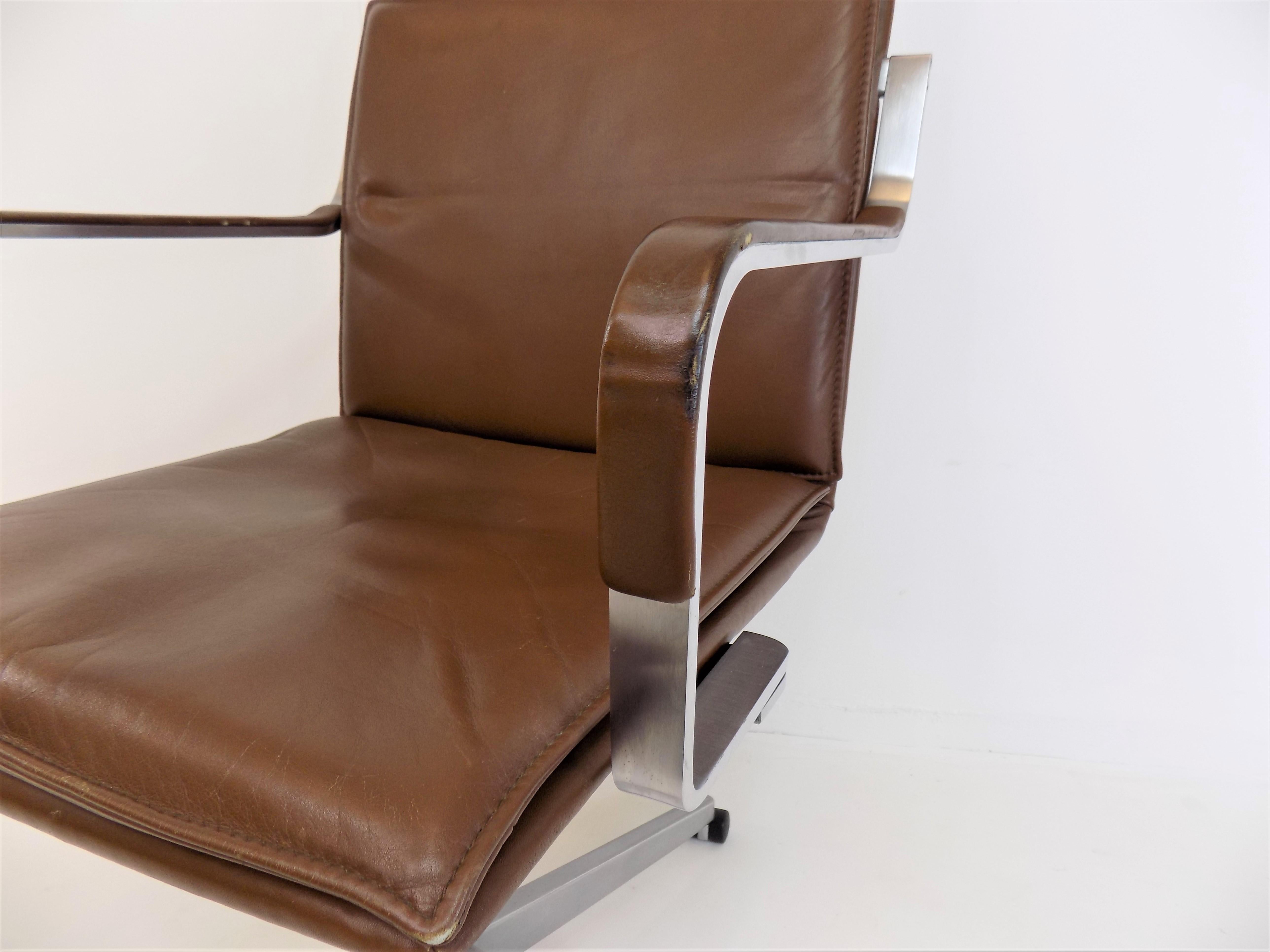 Leather Desk Chair by Rudolf Glatzel for Walter Knoll For Sale 4