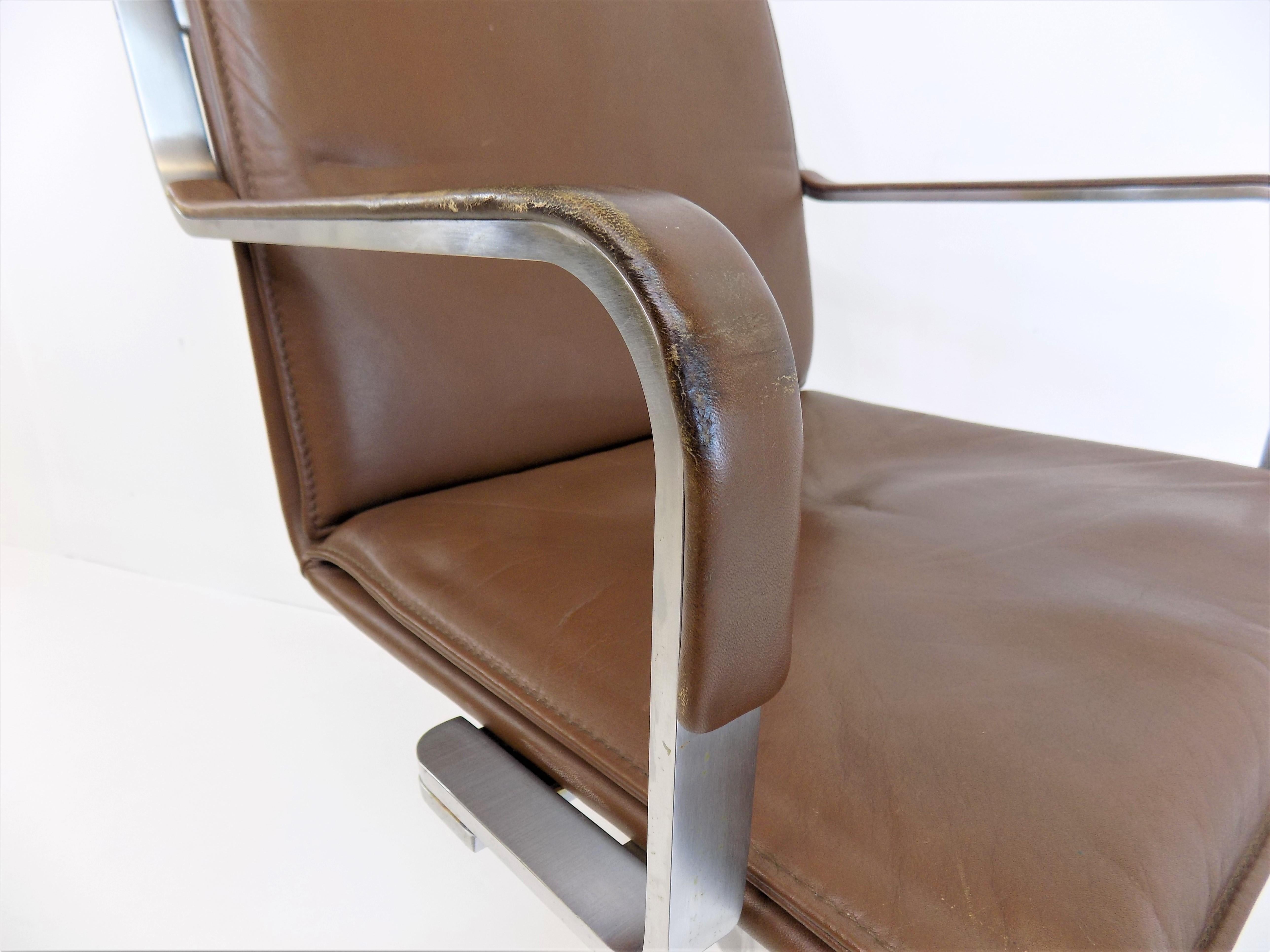 Leather Desk Chair by Rudolf Glatzel for Walter Knoll For Sale 5