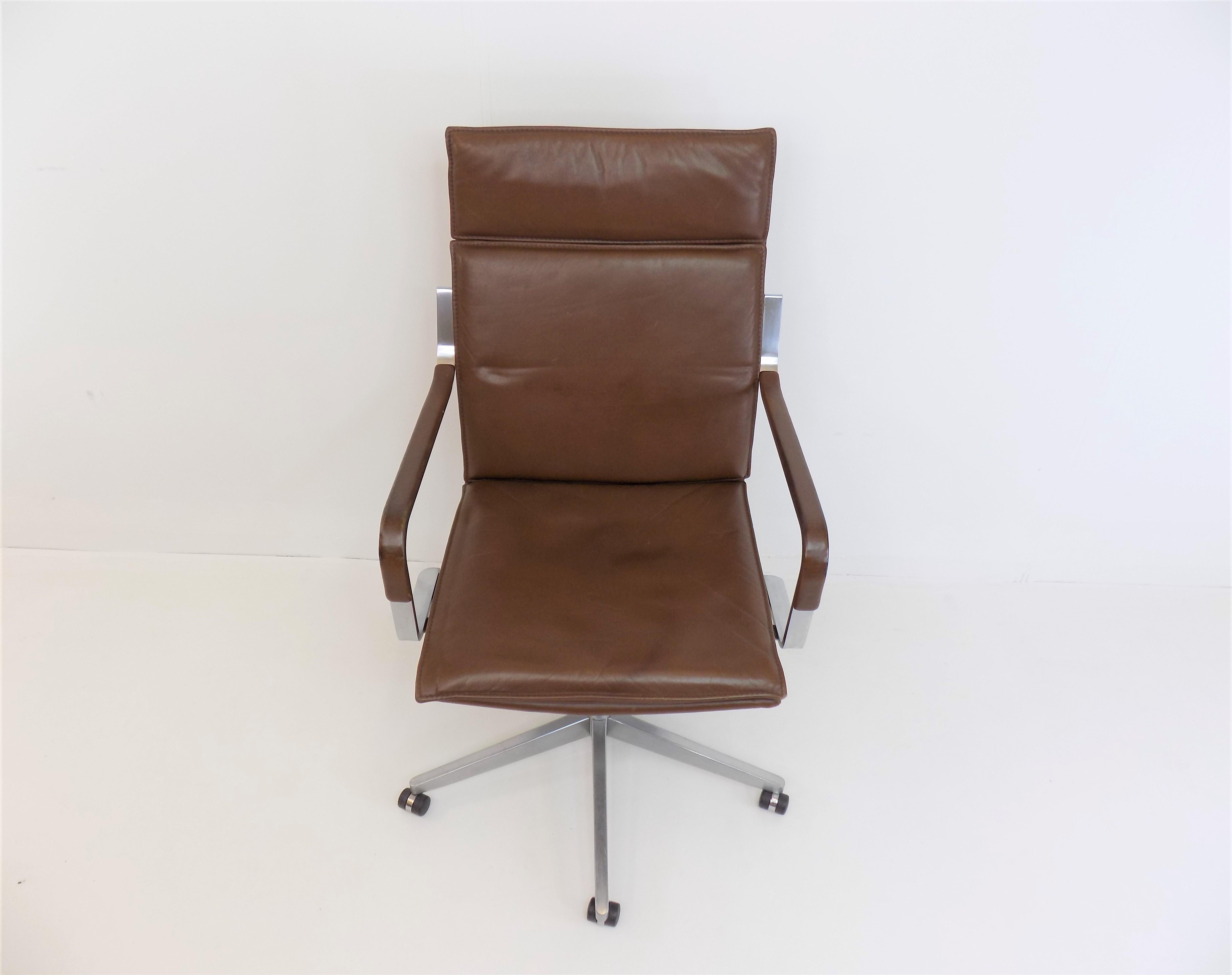 Leather Desk Chair by Rudolf Glatzel for Walter Knoll For Sale 6