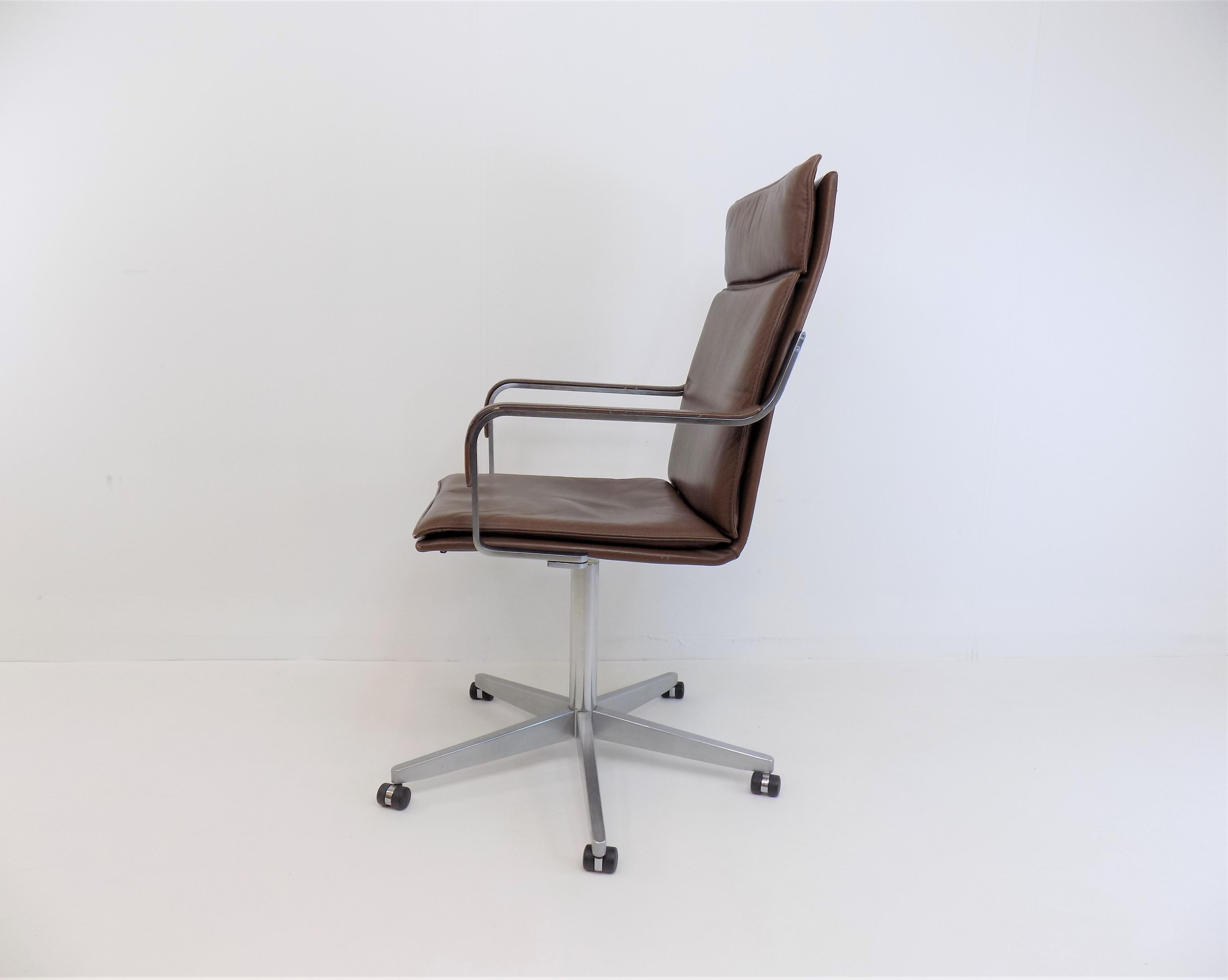 Leather Desk Chair by Rudolf Glatzel for Walter Knoll For Sale 7