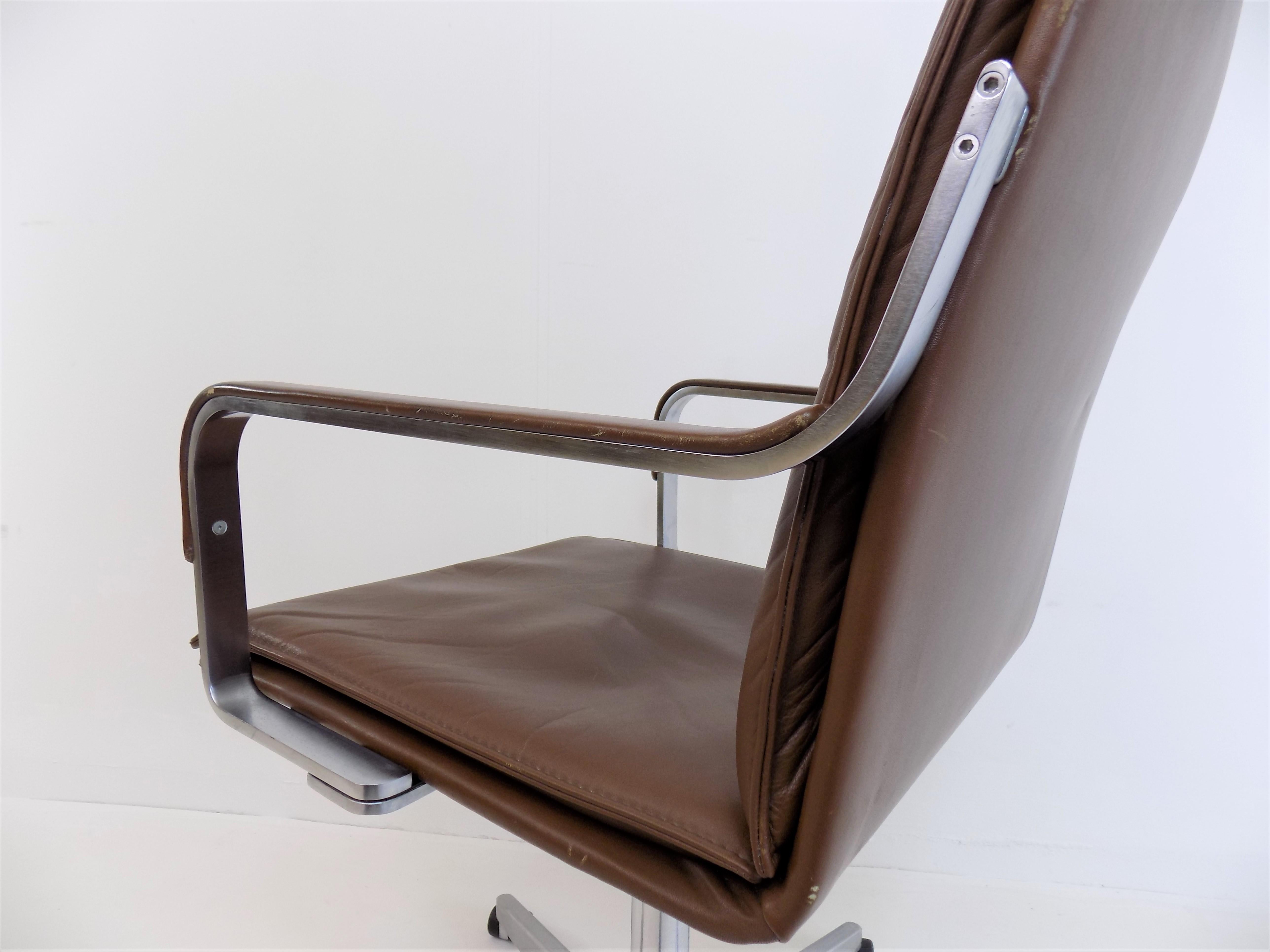 Leather Desk Chair by Rudolf Glatzel for Walter Knoll For Sale 1