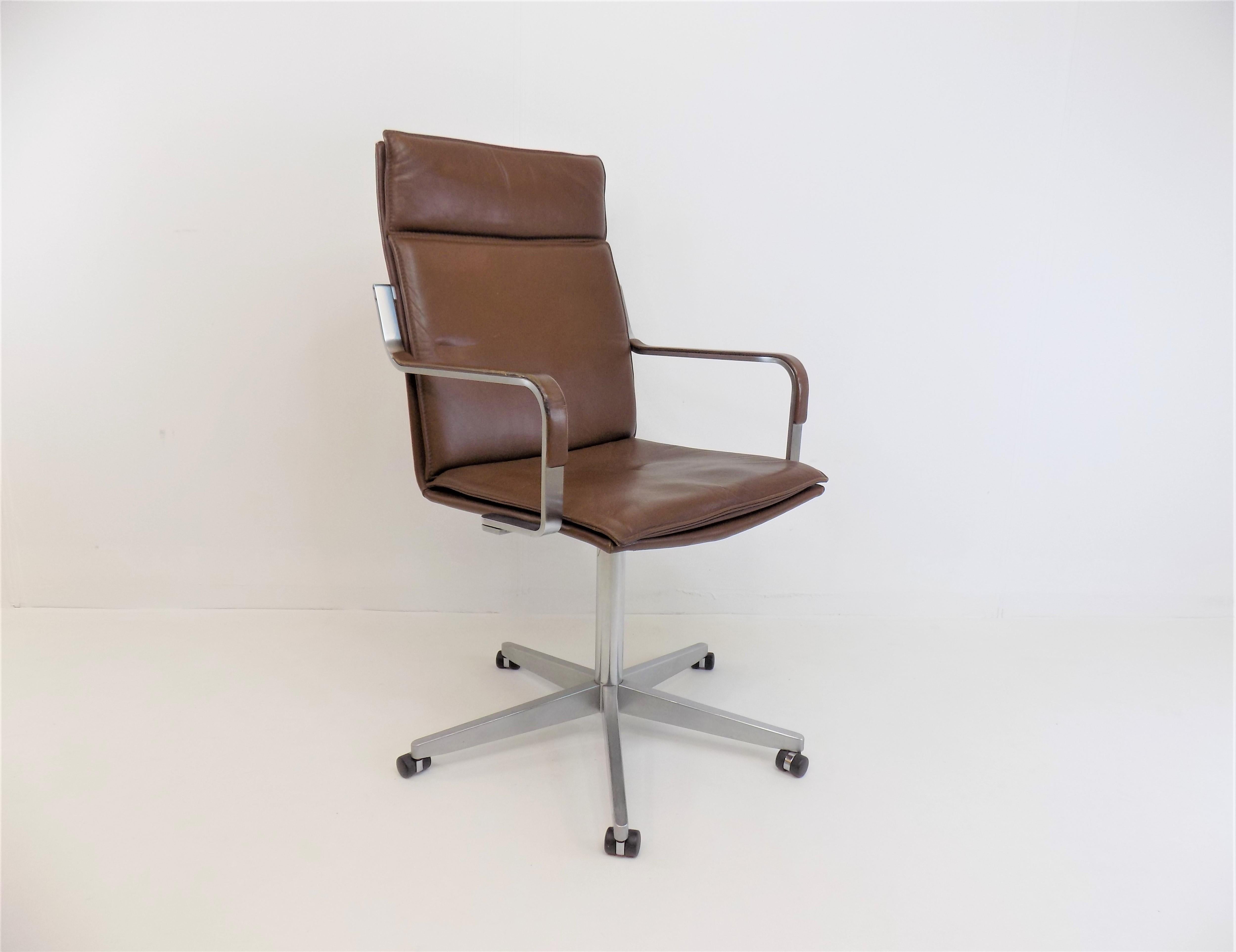 Leather Desk Chair by Rudolf Glatzel for Walter Knoll For Sale 3