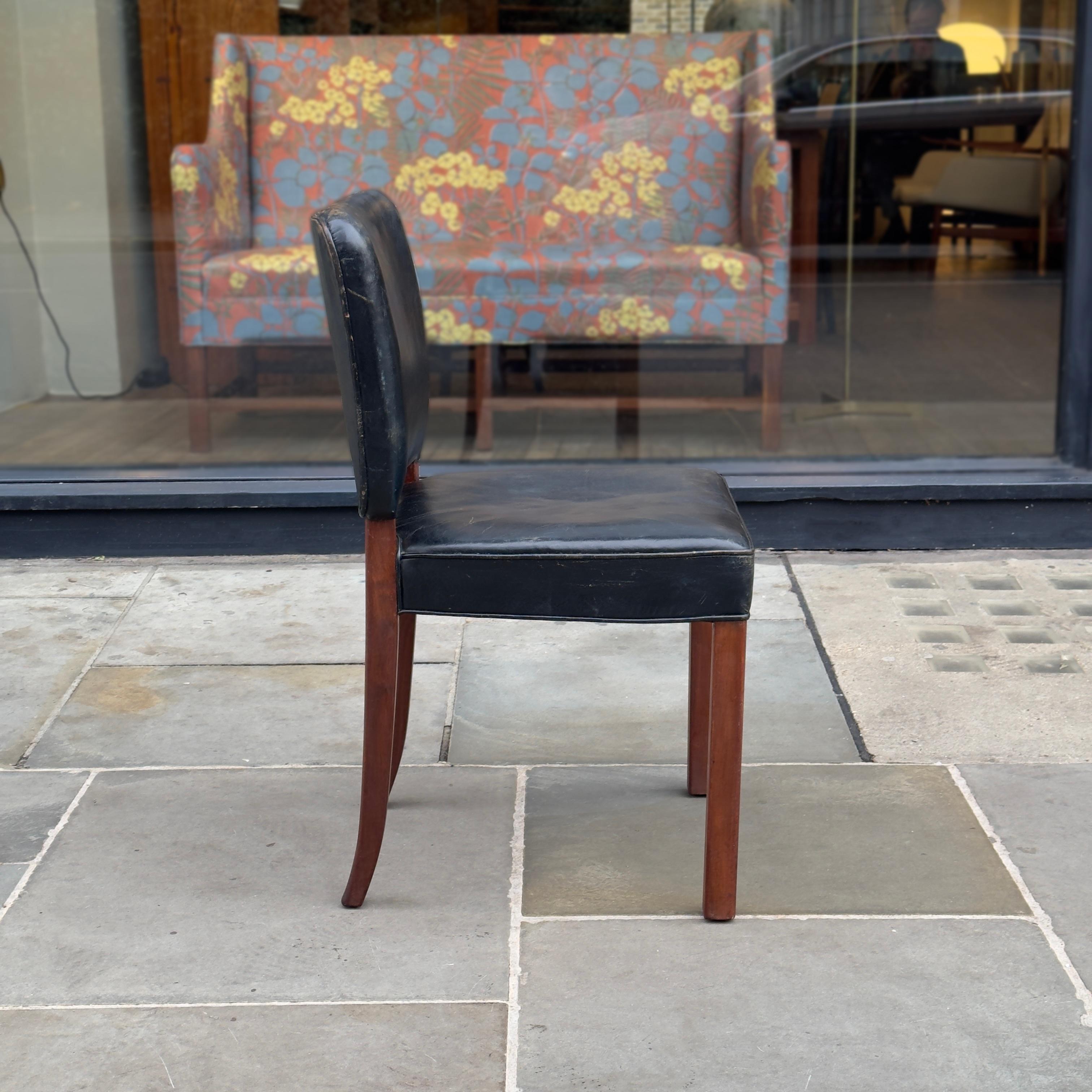 Danish Leather Desk Chair Denmark, 1950s For Sale