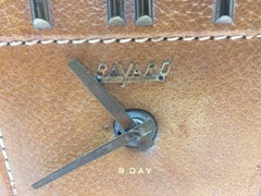 Leather Desk Clock in the Style of Adnet