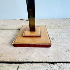 Schreibtischlampe aus Leder des berühmten französischen Herstellers Devereux