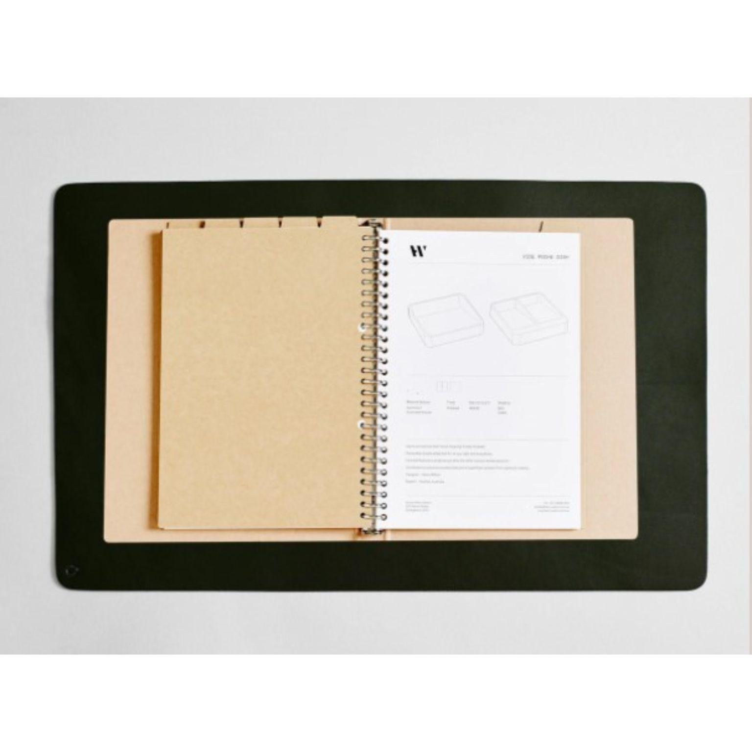 Post-Modern Small Black Leather Desk Mat by Henry Wilson For Sale