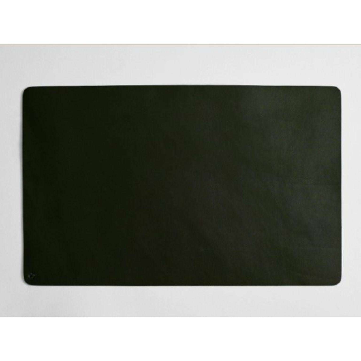 Australian Small Black Leather Desk Mat by Henry Wilson For Sale
