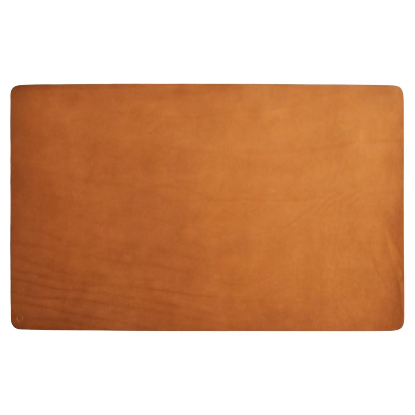 Small Tan Leather Desk Mat by Henry Wilson For Sale