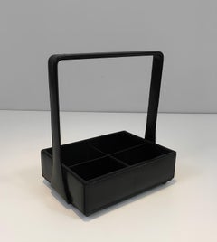 Ensemble de bureau en cuir Jacques Adnet.