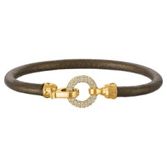 Leather Diamond Bracelet in 22k Gold
