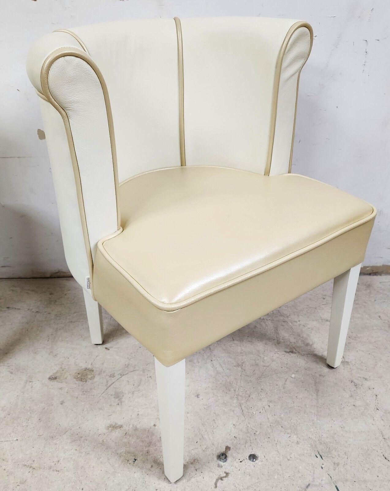 Leather Dining Chairs Barrel Style, Set of 8 In Good Condition In Lake Worth, FL