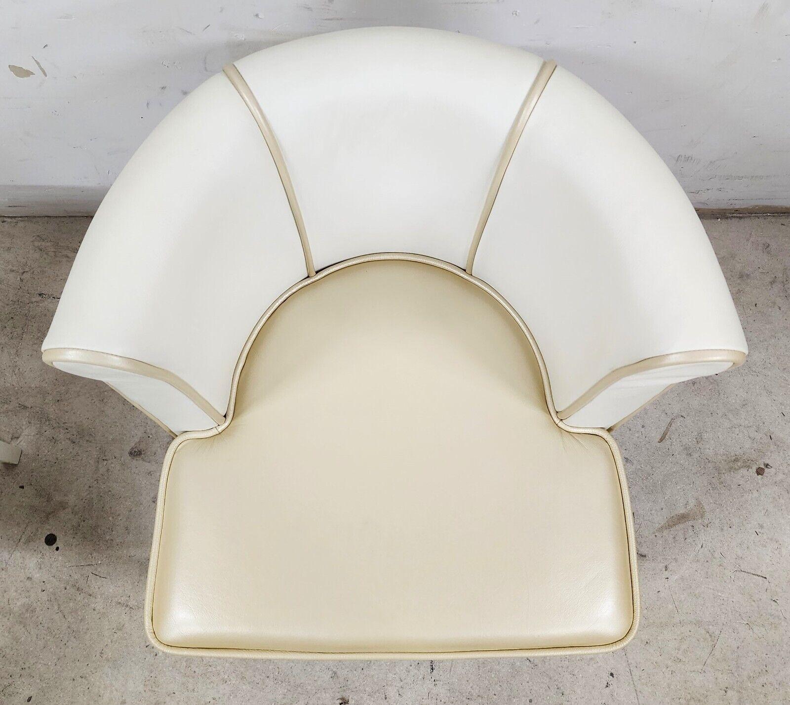 Leather Dining Chairs Barrel Style, Set of 8 3