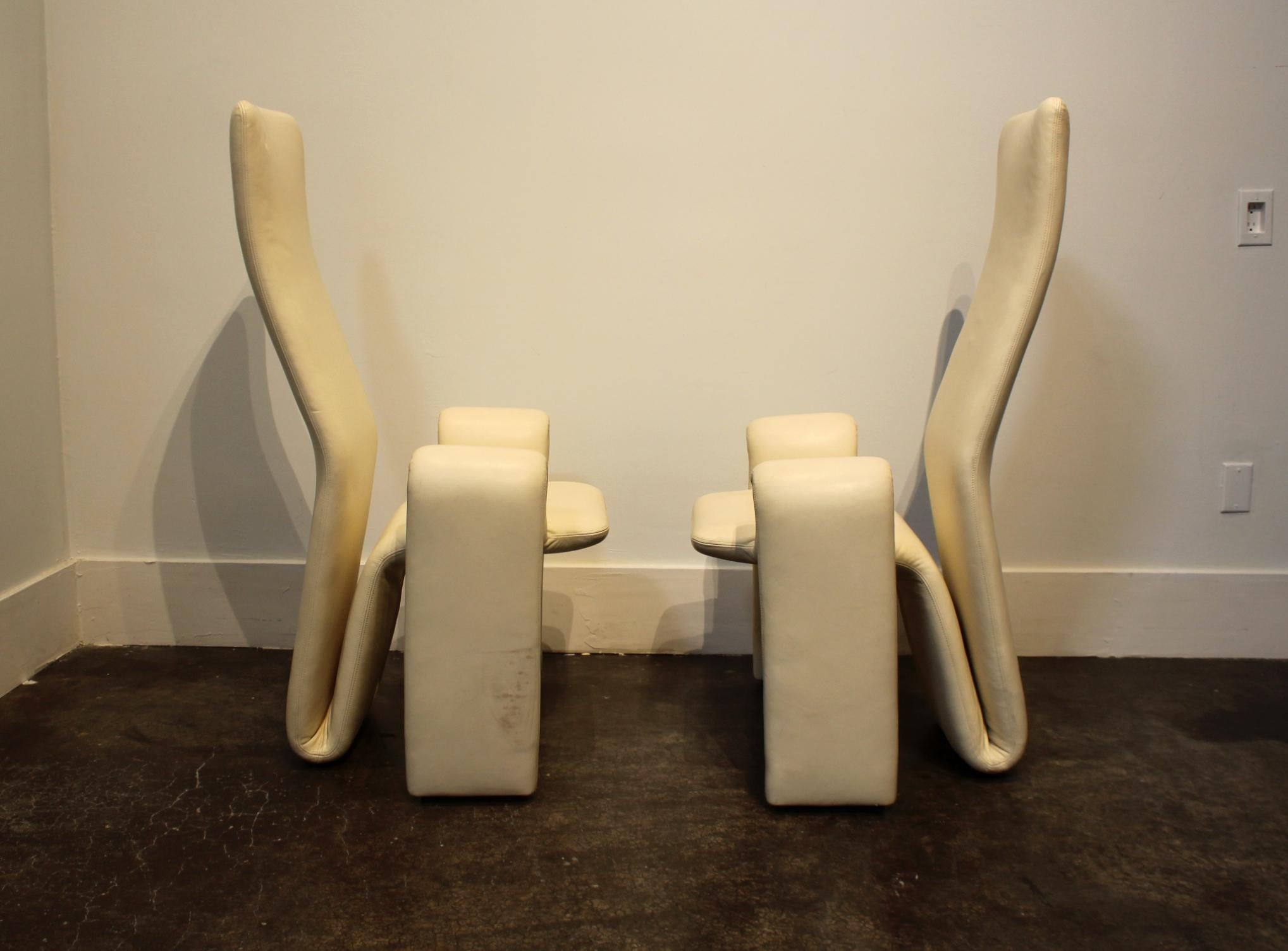 American Leather Dining Chairs by Steve Leonard for Brayton International For Sale