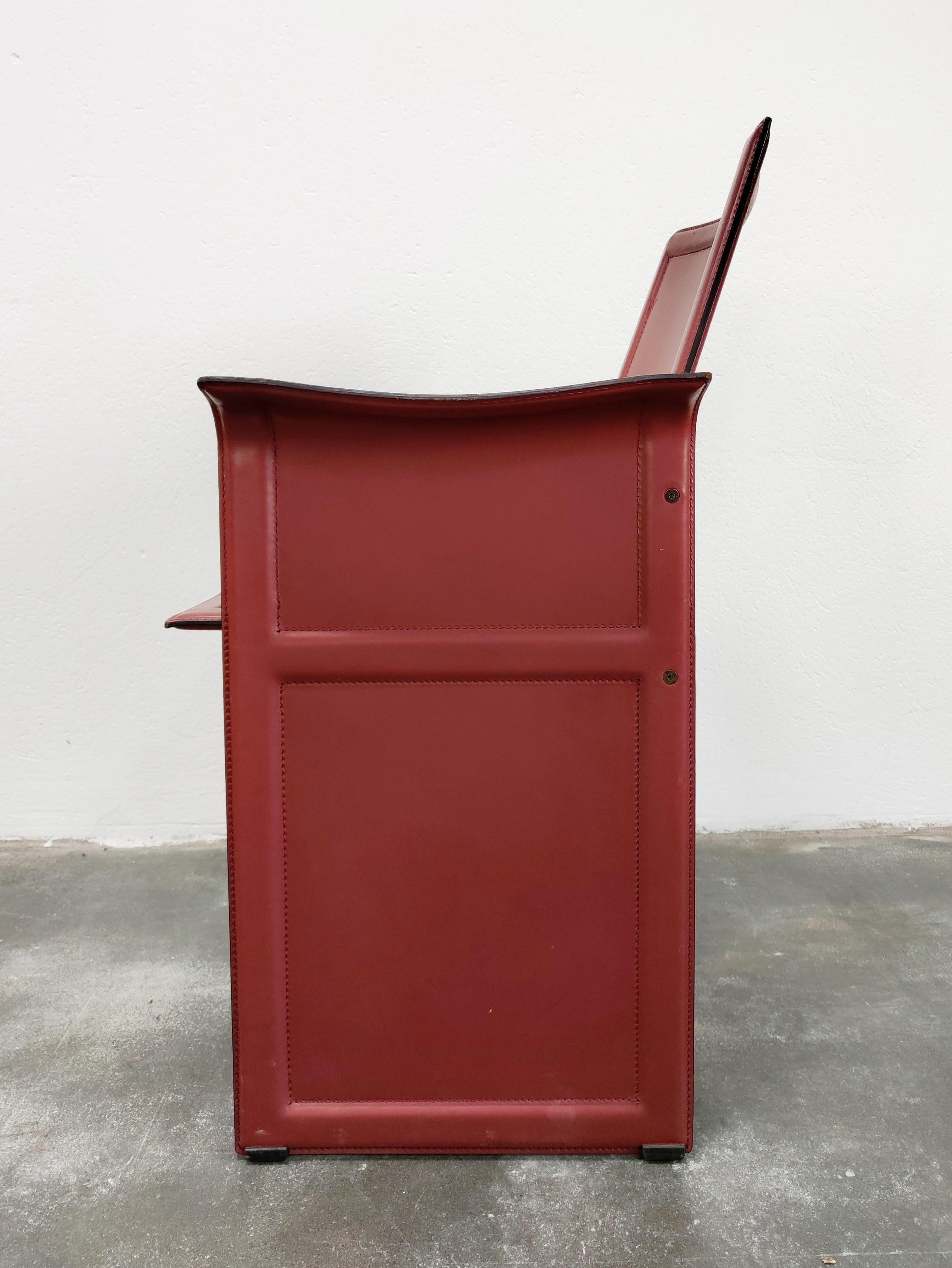 Esszimmerstühle aus Leder von Tito Agnoli für Matteo Grassi, Modell Korium, Italien 1979 im Angebot 4