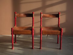 Leather Dining Chairs in the style of Asko, c. 1960, Set of 8