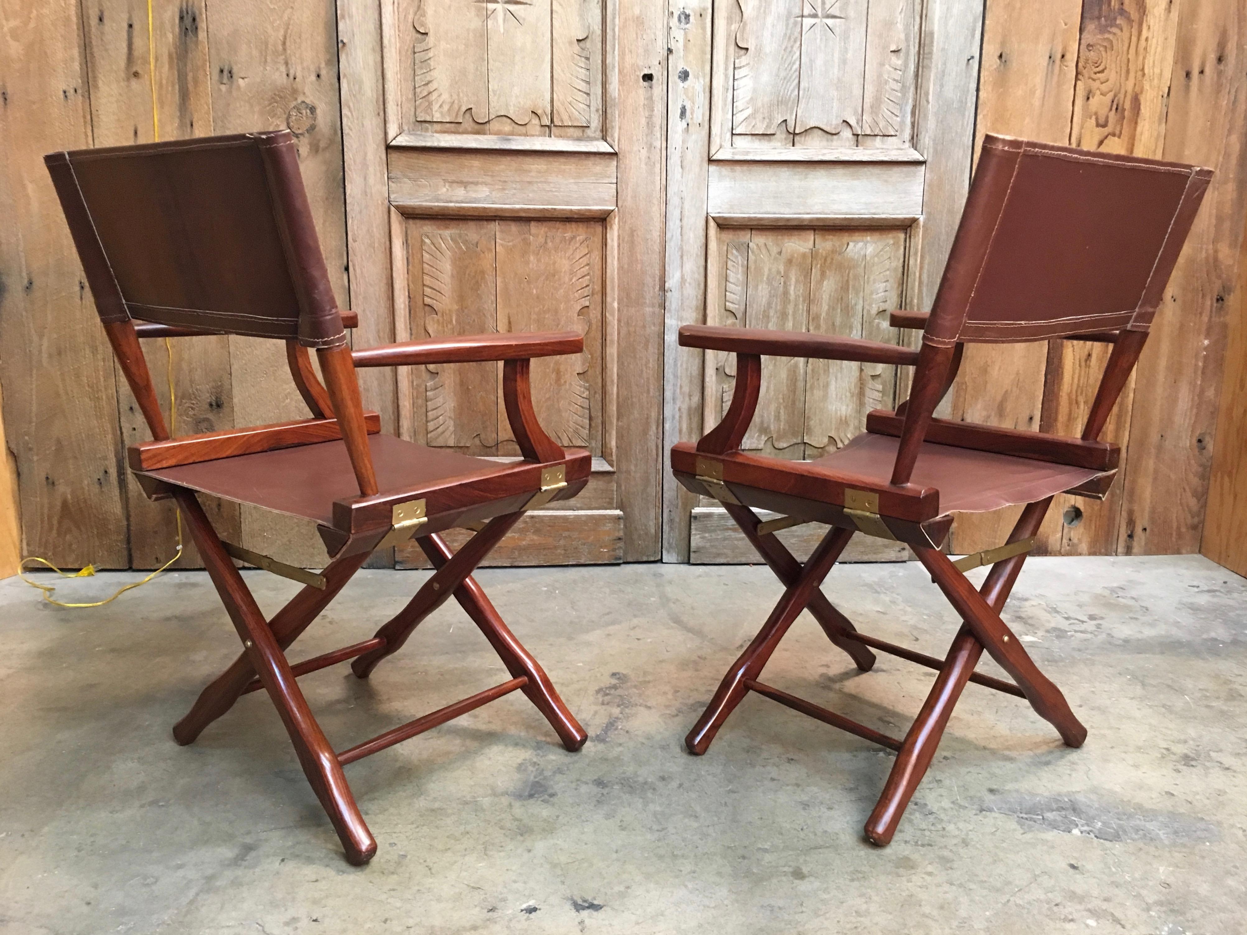 20th Century Leather Director Chairs by M. Hayat & Bros Ltd.