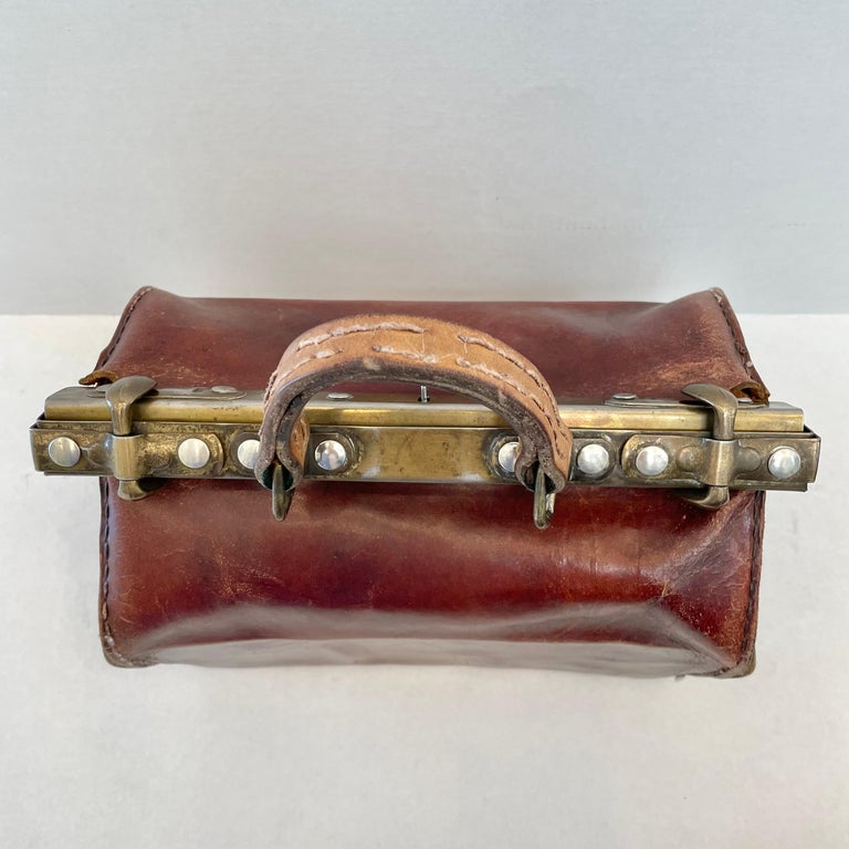 Sacoche Vintage En Cuir De Médecin Des Années 1950-1960 - Cuir Marron - Fabriqué En France