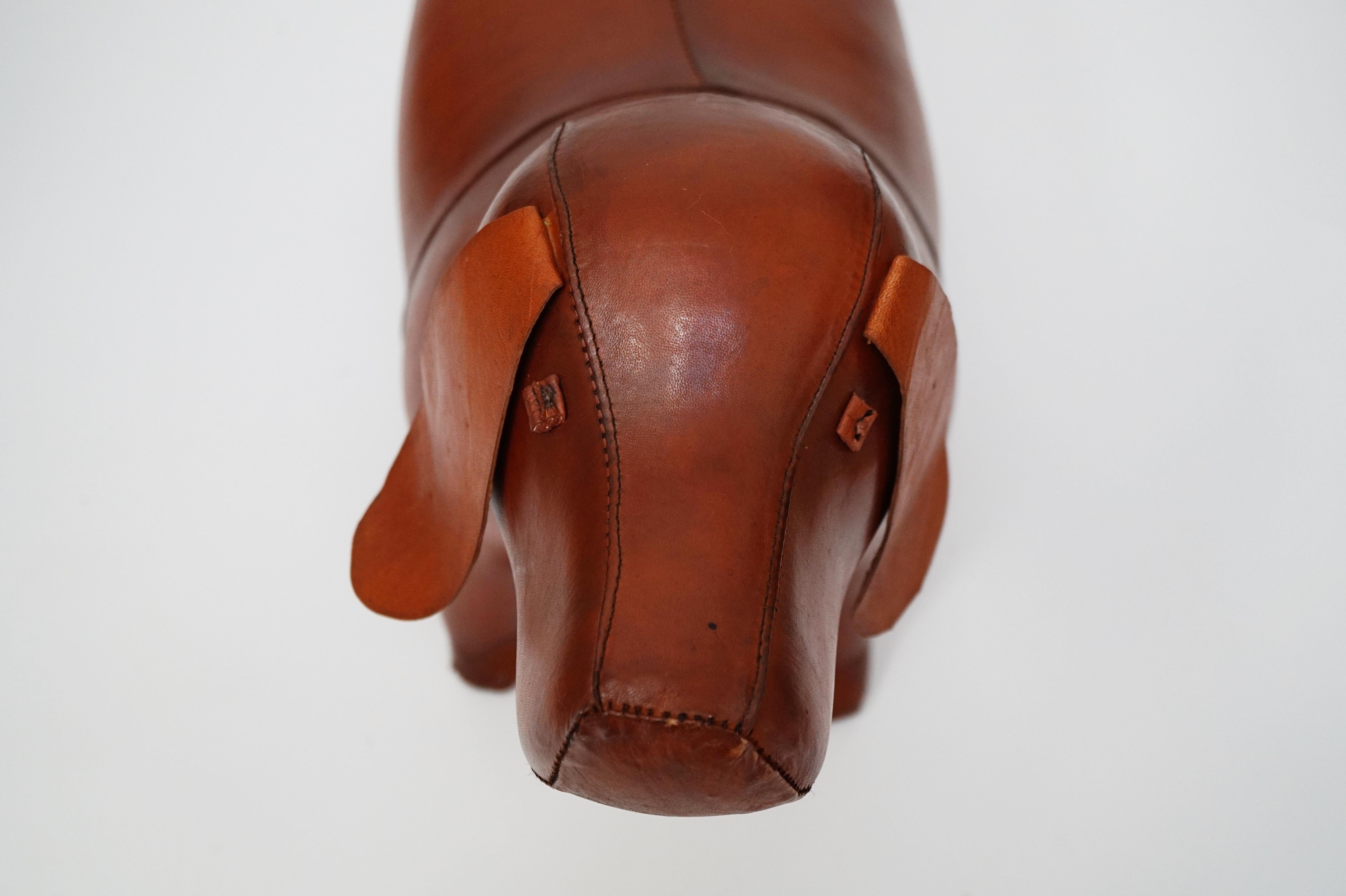 Leather Dog Footstool Attributed to Dimitri Omersa for Abercrombie & Fitch 7