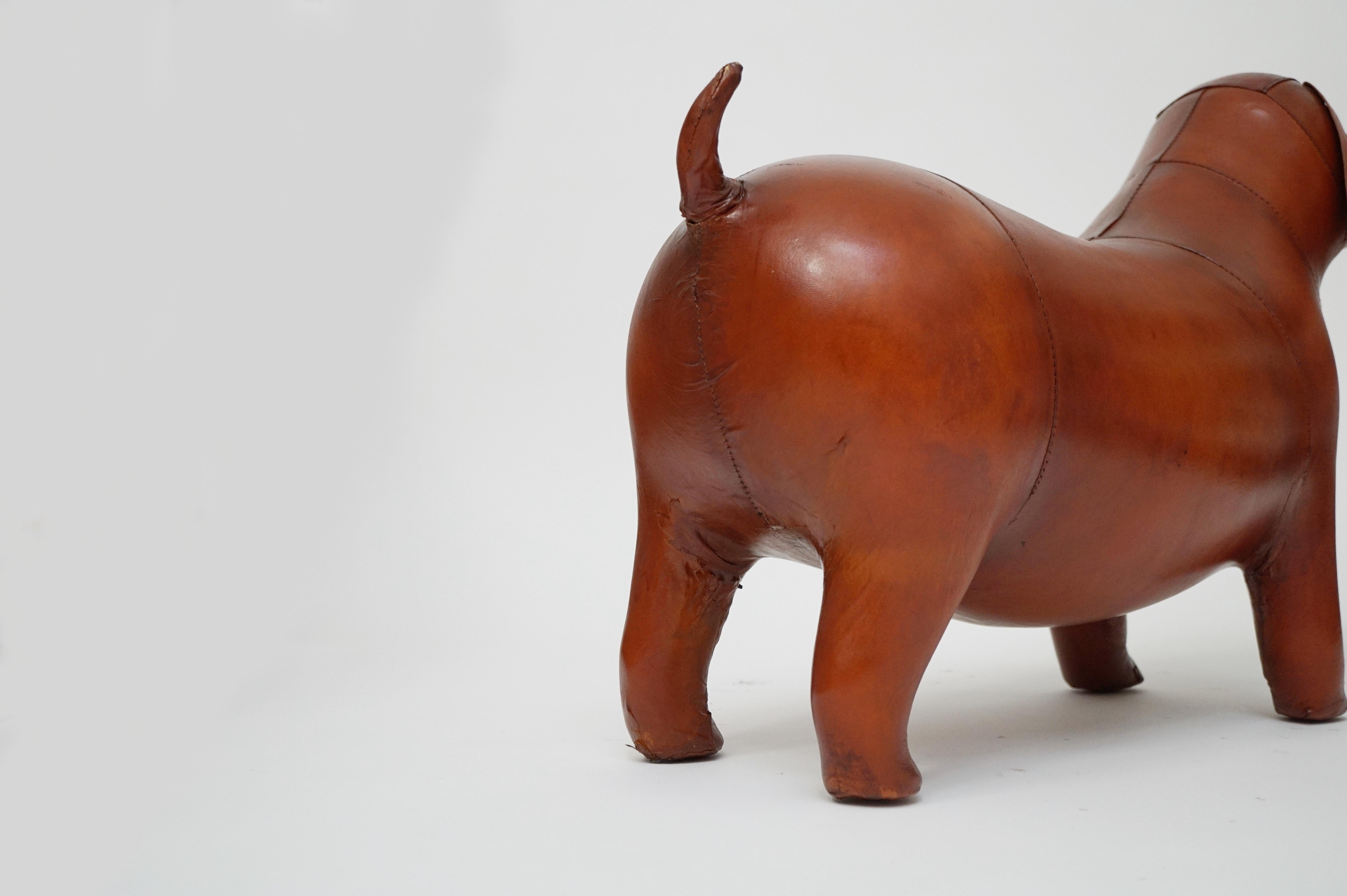 Leather Dog Footstool Attributed to Dimitri Omersa for Abercrombie & Fitch 9